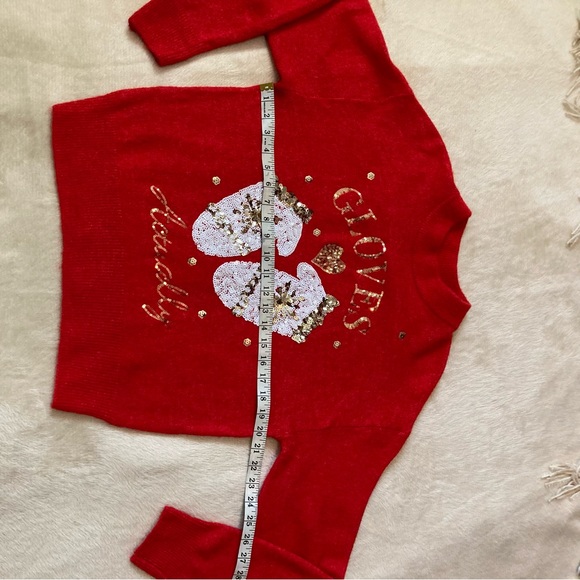 H&M Christmas Knit Sweater wool blend with Sequin Motif size:XS - Picture 12 of 13